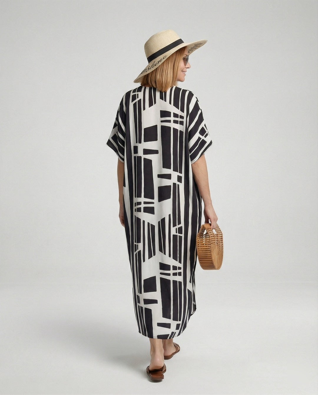 Damen Strandkleid Kimono mit Gürtel