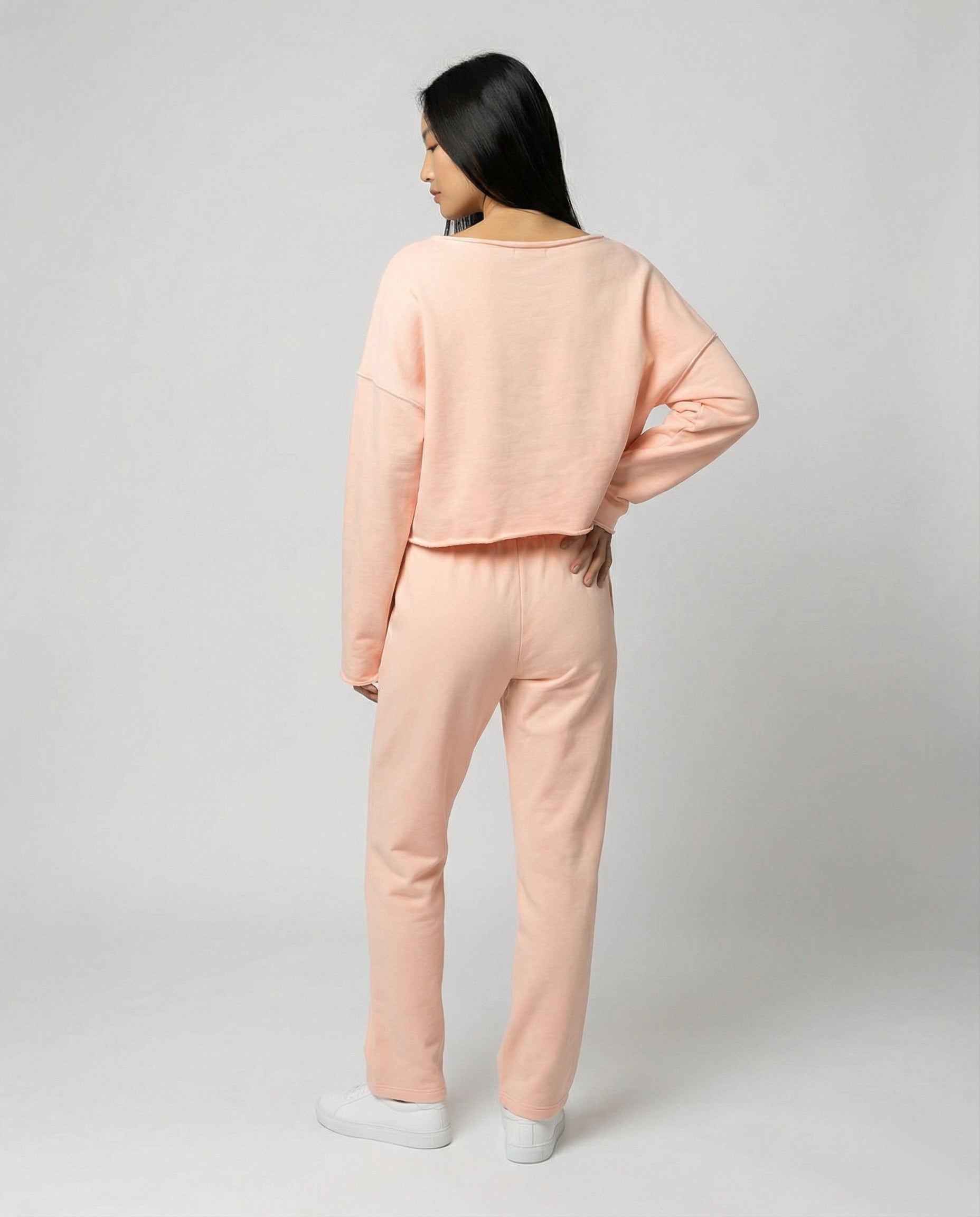 Damen Casual Sweatshirt und weit geschnittene Hose Set