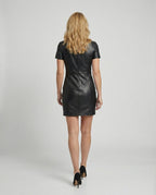 Damen Kunstleder Minikleid Figurbetont