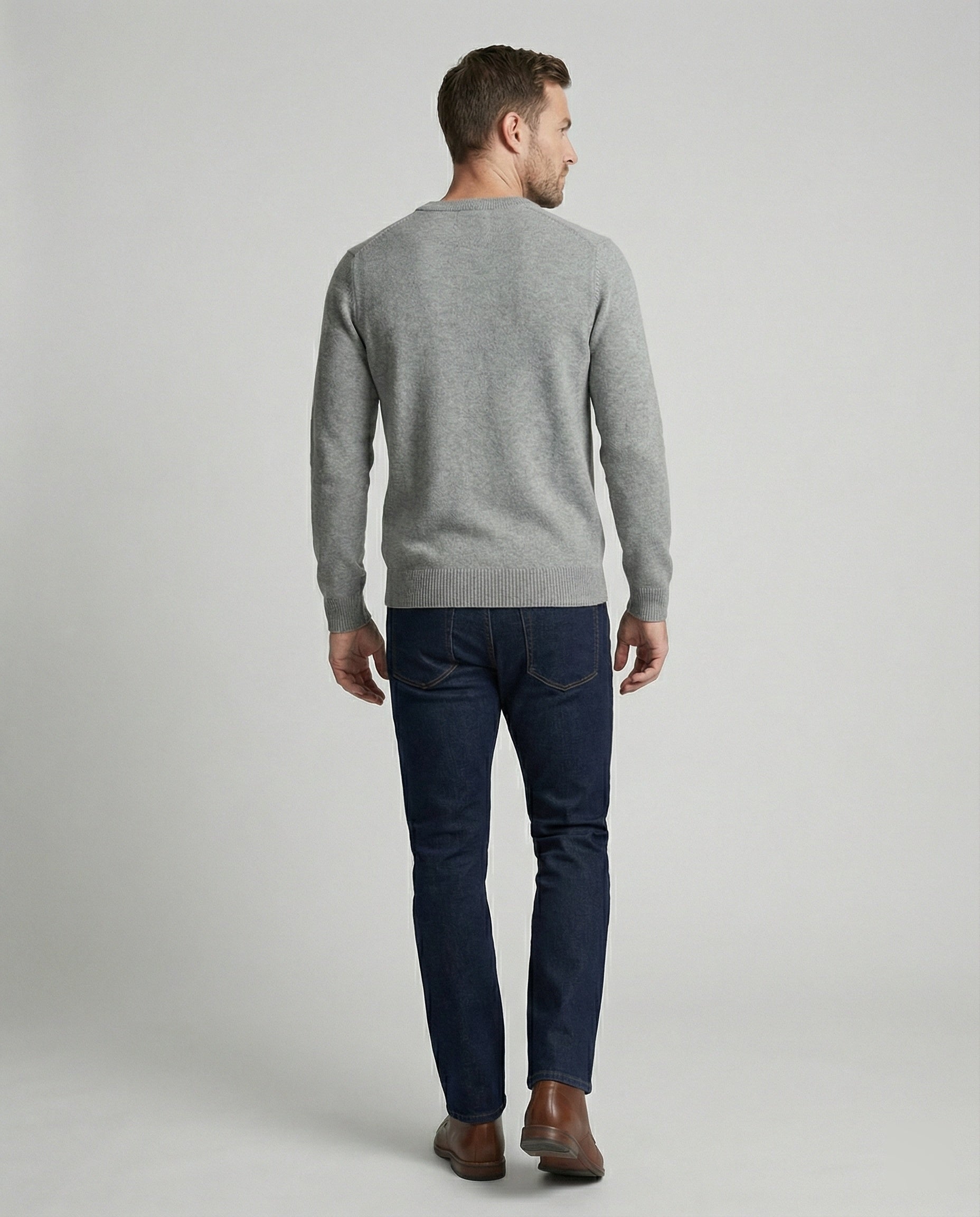 V-Ausschnitt Baumwollpullover