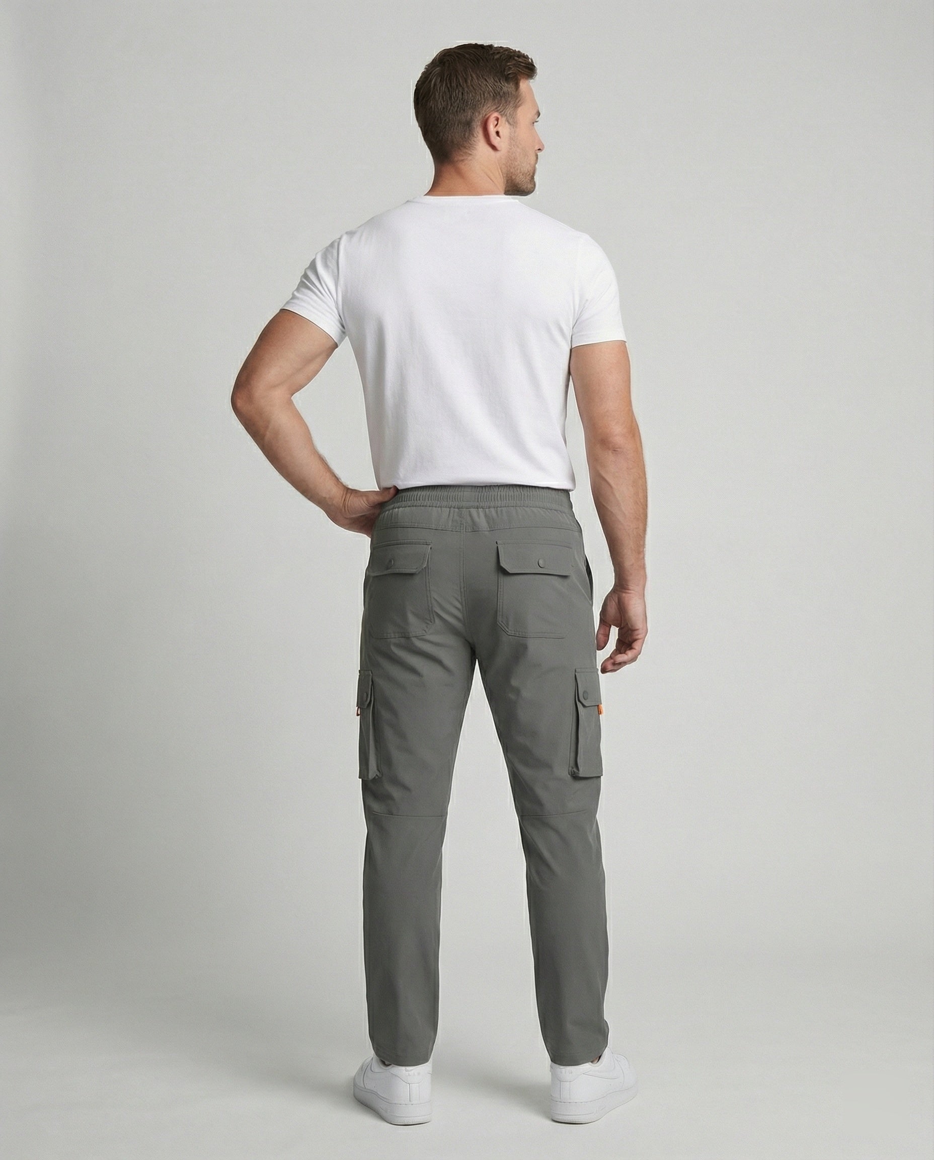 Herren cargo Hose mit innovativen Taschen und elastischem Bund Hedi-Mode