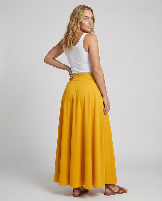 Damen Luftiger Maxi-Rock mit hohem Taillenbund R&B