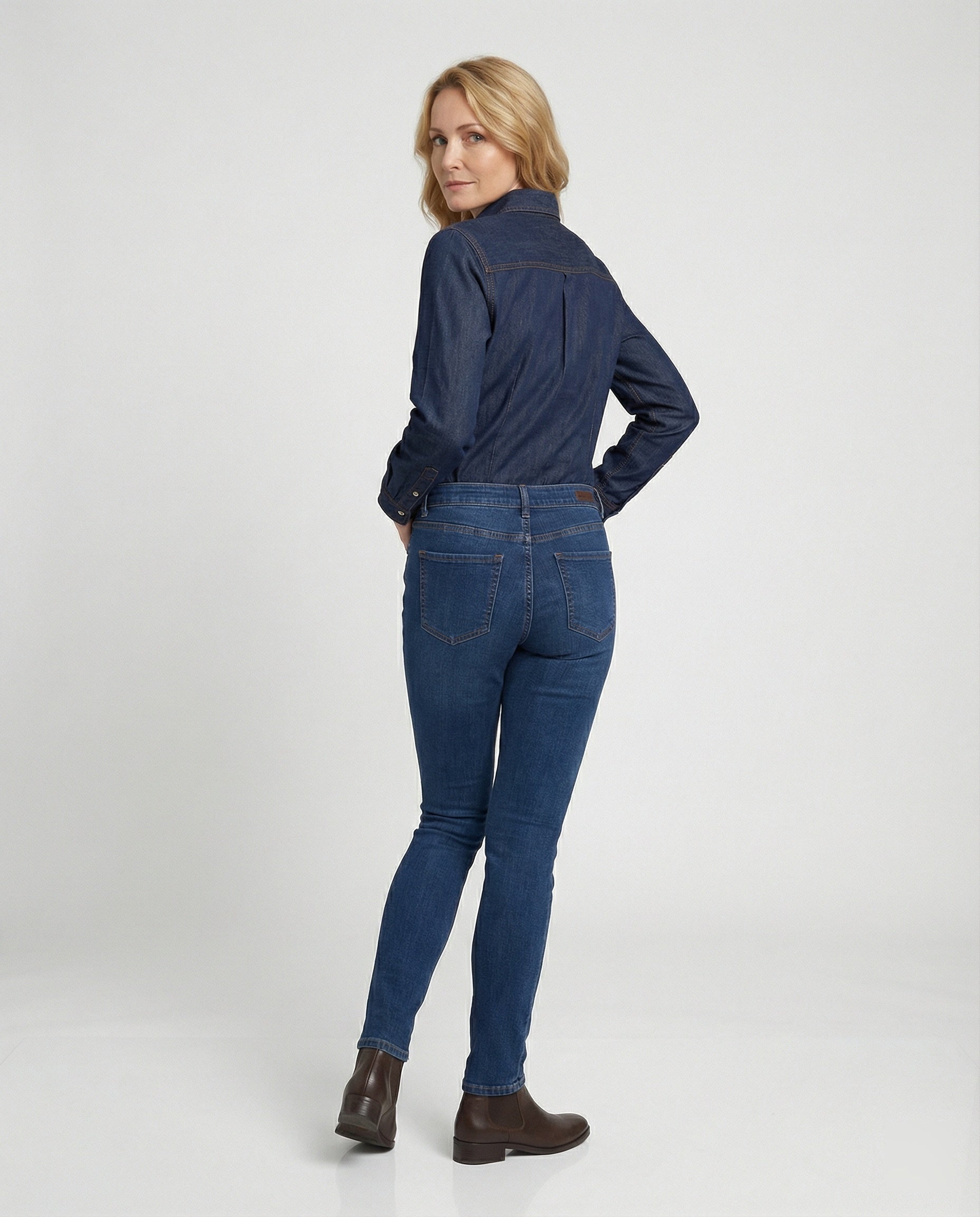 Damen Langarmhemd aus Denim