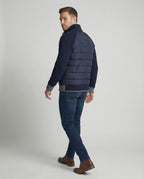 Herren Hybridjacke mit Kunstleder-Elementen