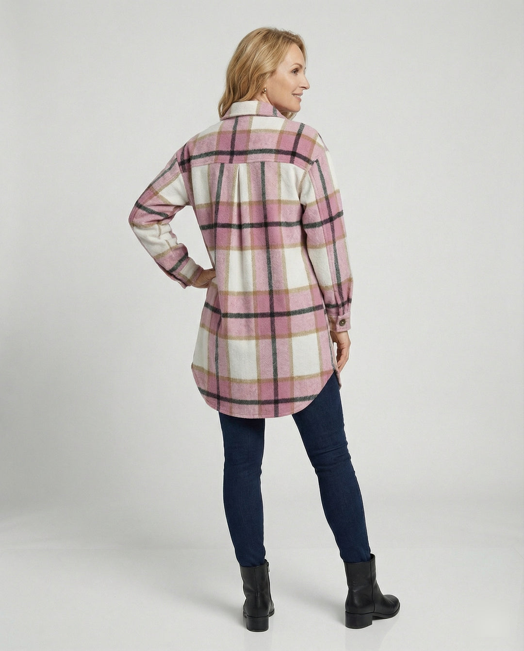 Damen Karierte Hemdjacke mit lässigem Schnitt