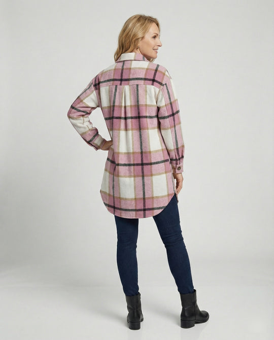Damen Karierte Hemdjacke mit lässigem Schnitt