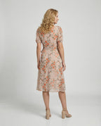 Damen Midikleid Wickeloptik floral