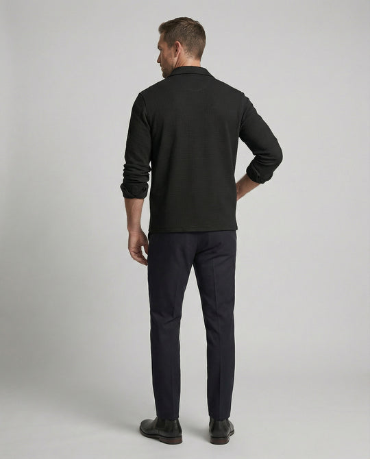 Herren Eleganter Langarmshirt mit strukturierter Oberflächenbeschaffenheit und hochwertigem Reißverschluss R&B