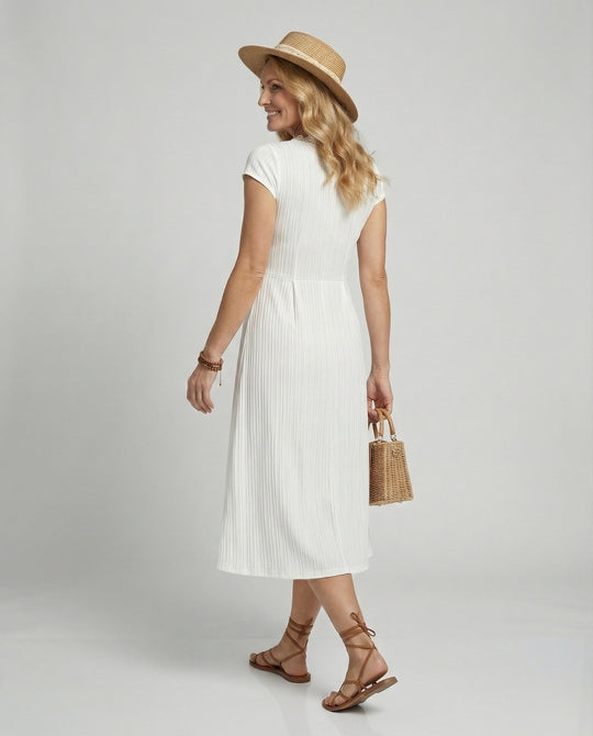 Damen Midikleid elegant Plissee