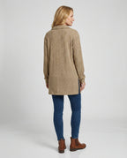 Damen Rippstrick Pullover mit Kragen