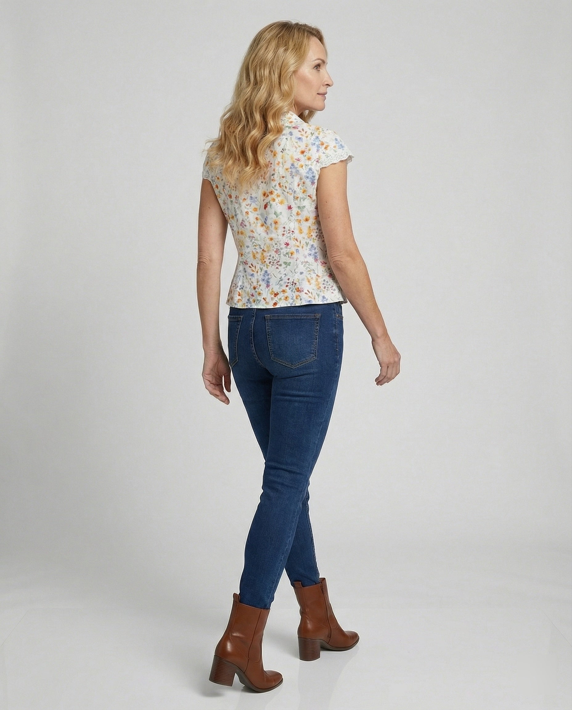 Damen Blusentop Spitze Kurzarm