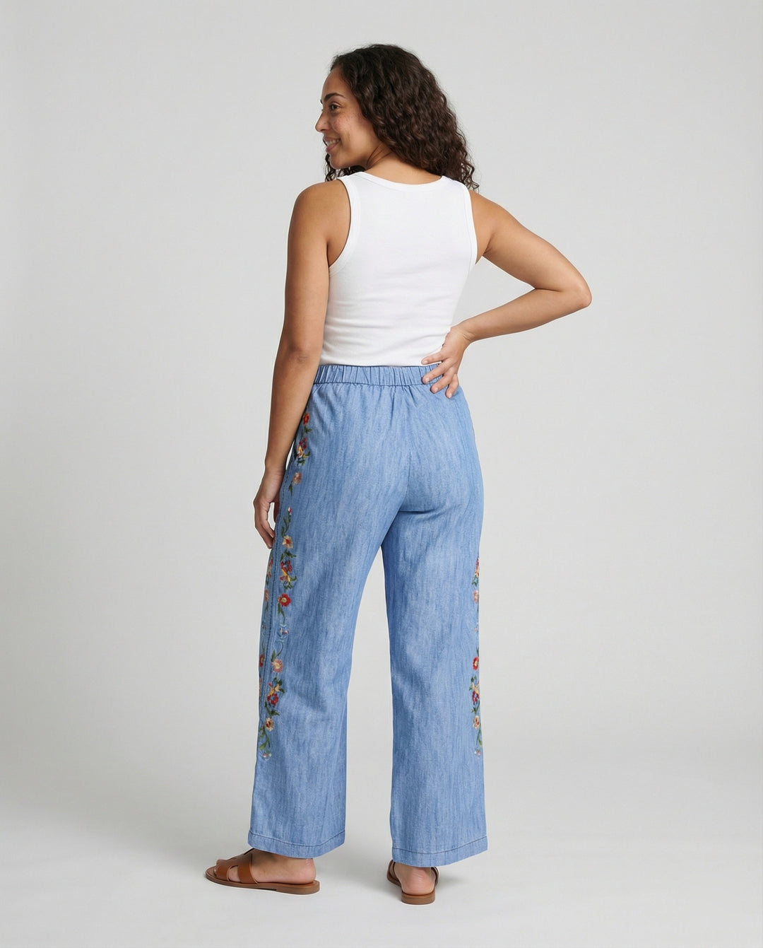 R&B | Floral Print Lockere Jeanshose für Frauen