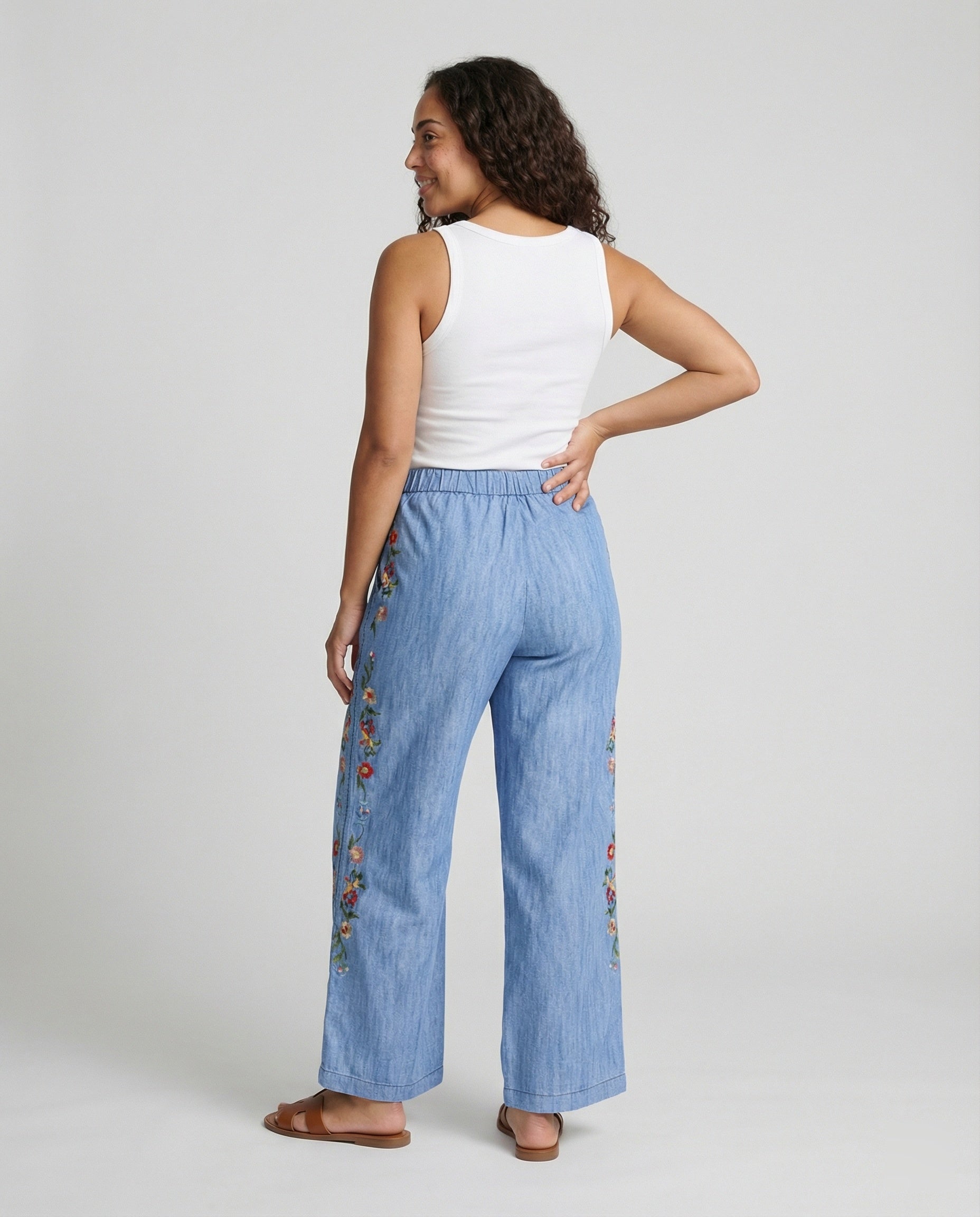 R&B | Floral Print Lockere Jeanshose für Frauen