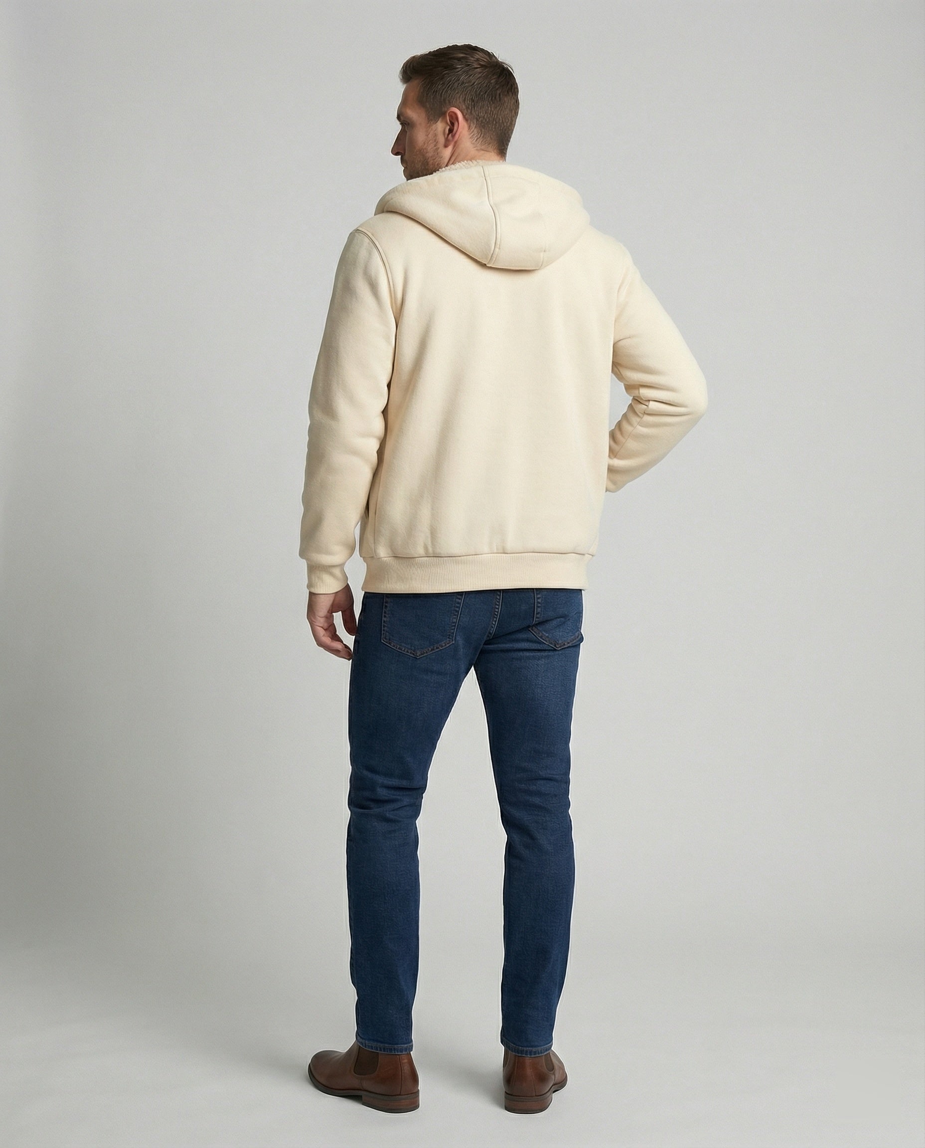 R&B | Warmer Fleecegefütterter Winterhoodie für Herren