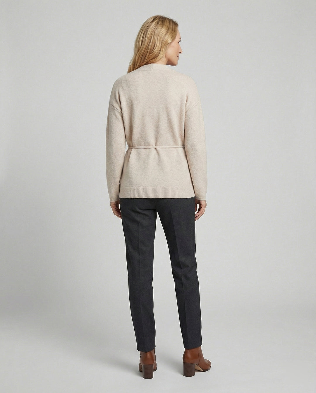 Damen Strickjacke mit Bindegürtel