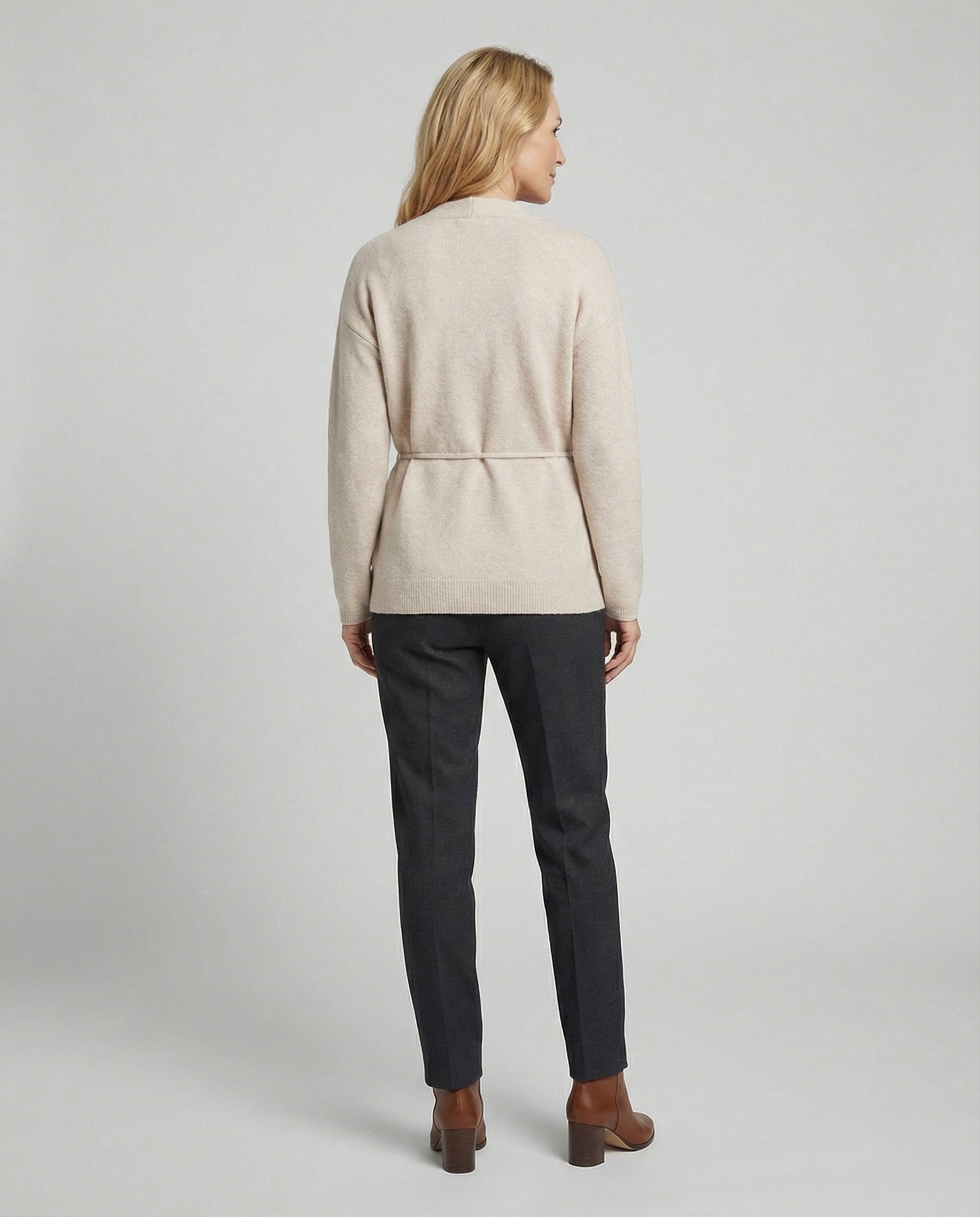 Damen Strickjacke mit Bindegürtel