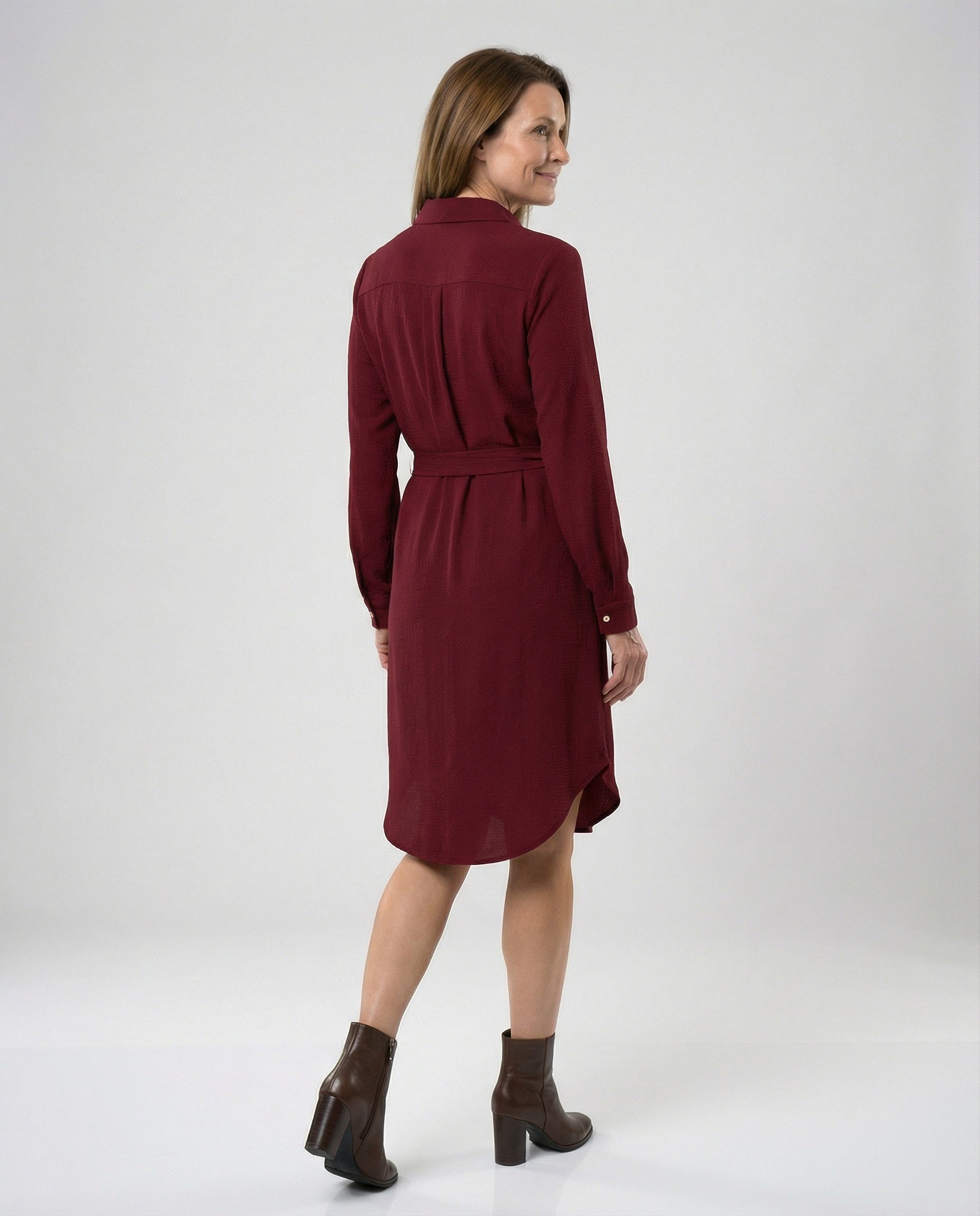 Hemdblusenkleid Mit Taillengürtel Damen