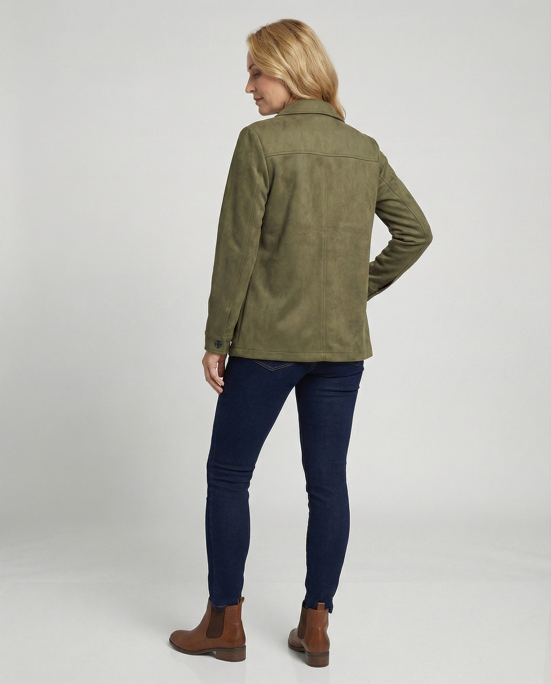 Damen Utility-Jacke aus Veloursleder