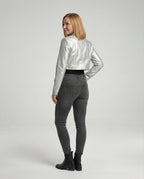 Damen Lederjacke Schwarz kurz