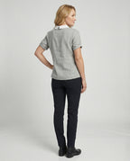 Damen Bluse Leinen Peter Pan Kragen