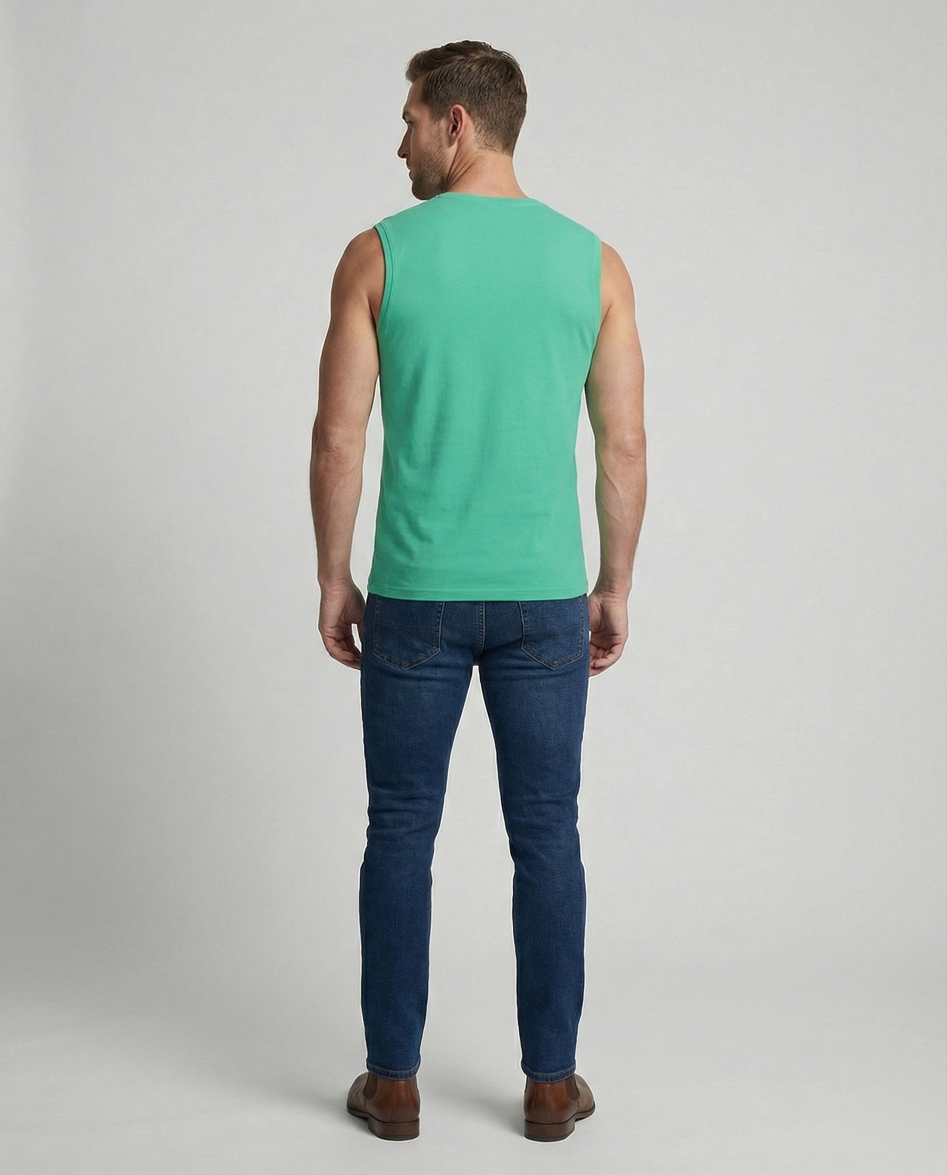 Herren ärmelloses V-Ausschnitt-Tanktop aus atmungsaktivem Stretchmaterial R&B