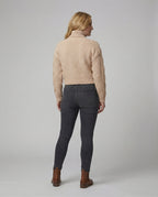 Damen oversized Strickpullover mit hohem Kragen und modischem Zopfmuster R&B