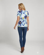 Kurzarmshirt Damen Mit Blumenprint