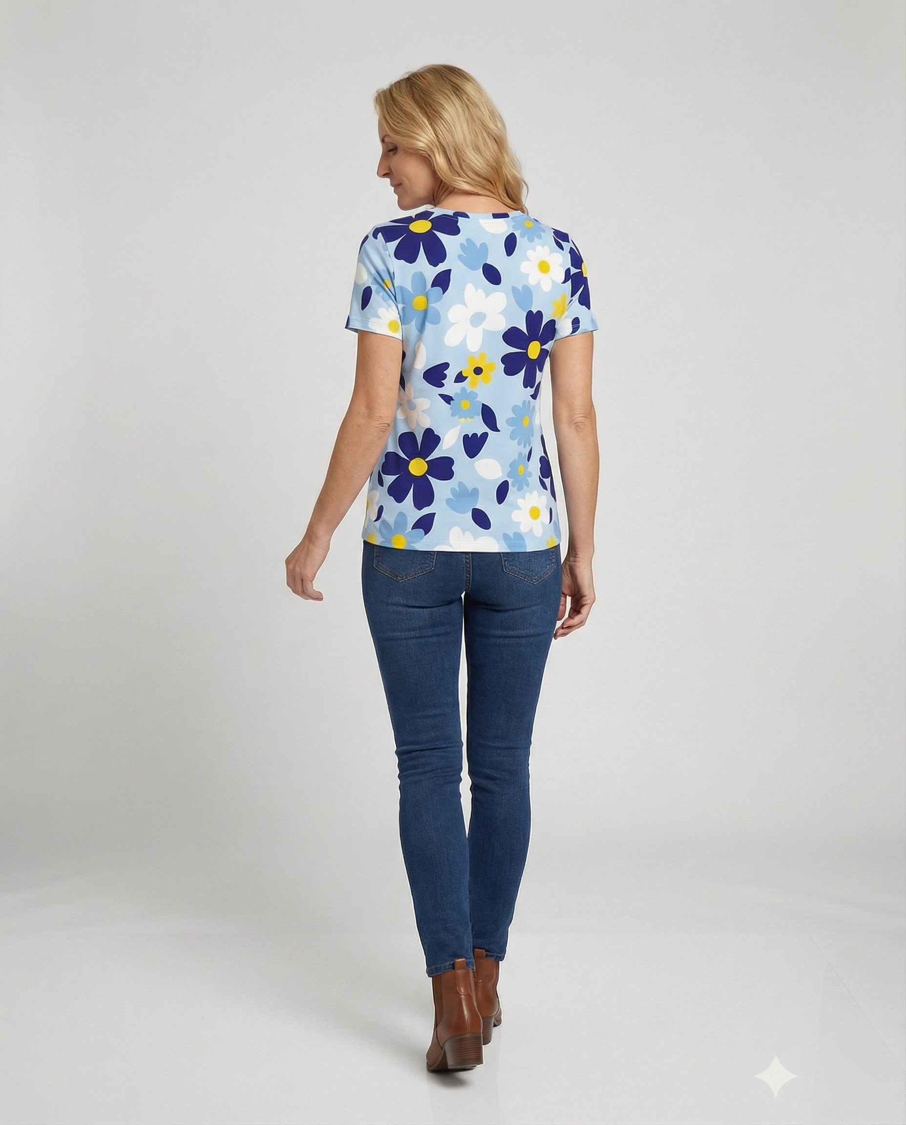 Kurzarmshirt Damen Mit Blumenprint