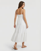 Damen Maxikleid mit verstellbaren Rüschen