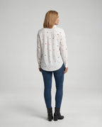 Damen Hemdbluse Herz Print leicht