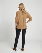 Damen Hemdbluse Oversize mit Knopfleiste