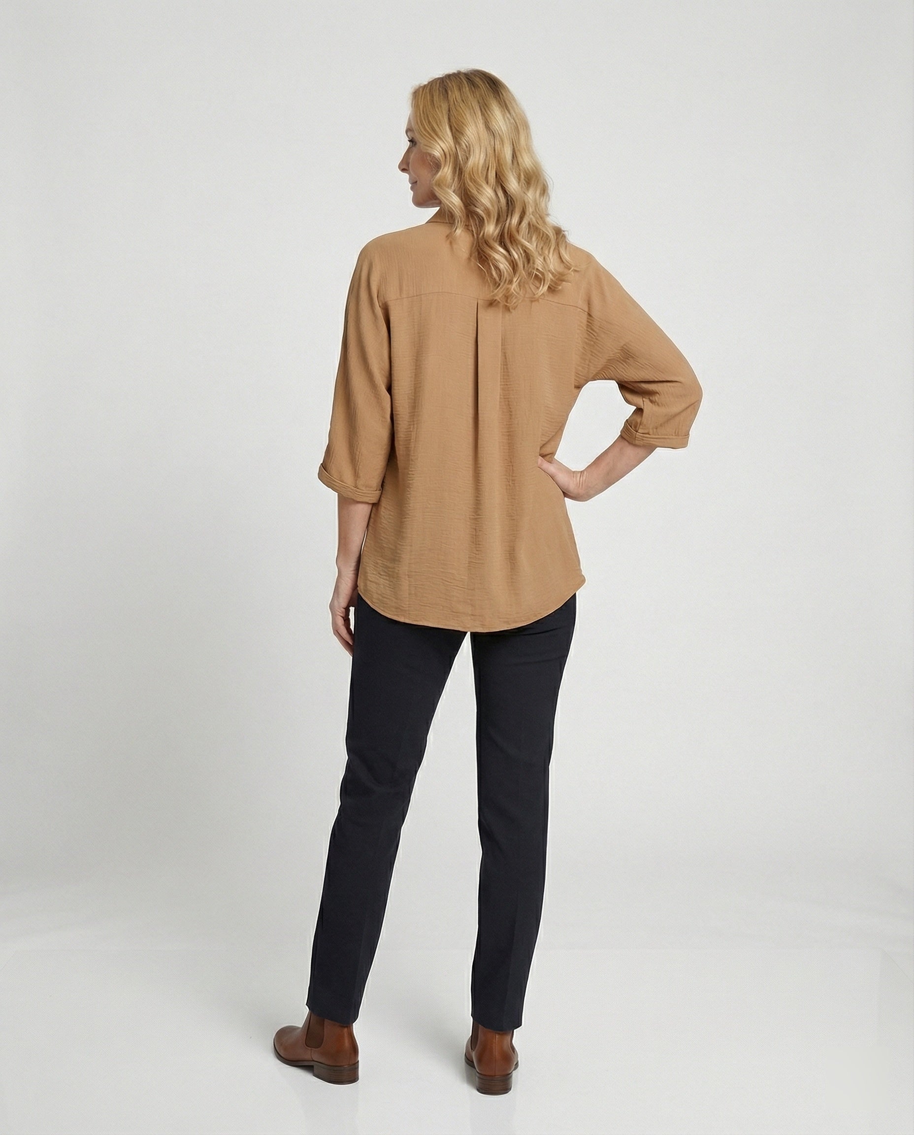 Damen Hemdbluse Oversize mit Knopfleiste