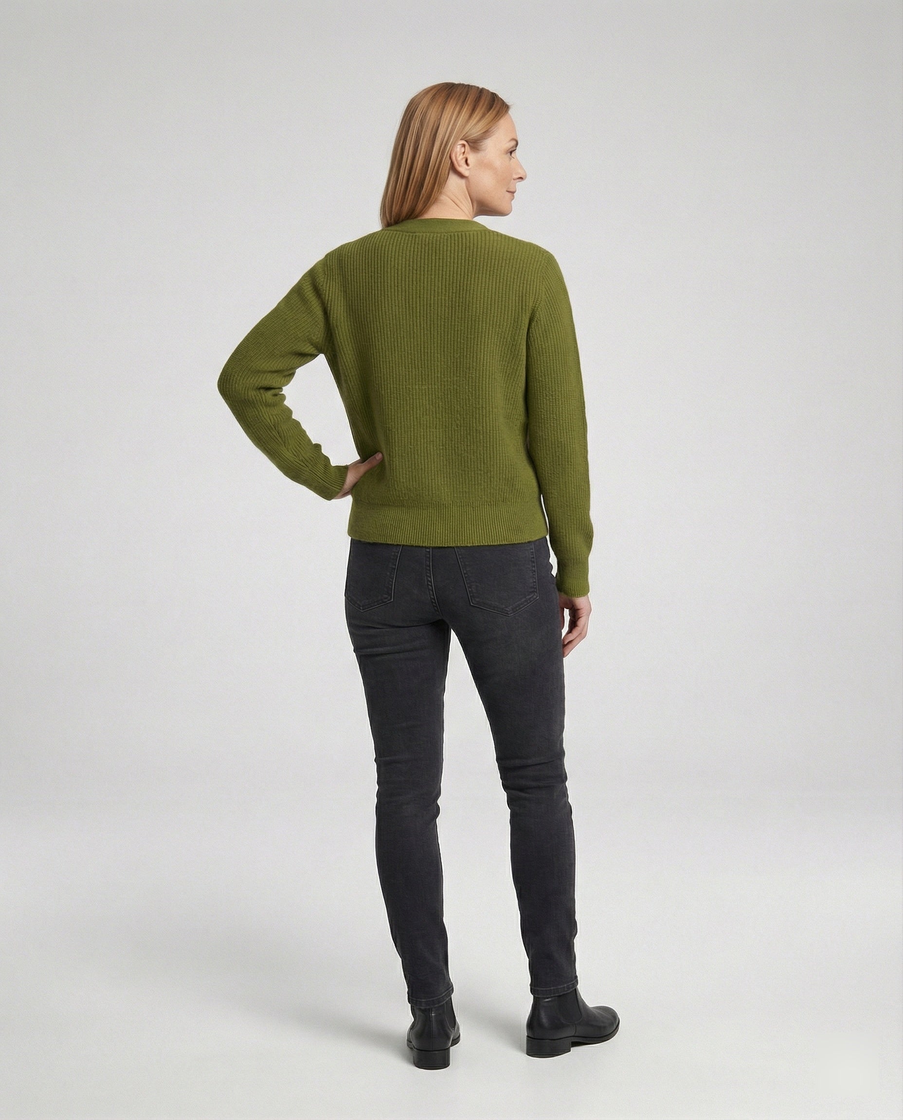 Damen Cardigan mit V-Ausschnitt und Knöpfen