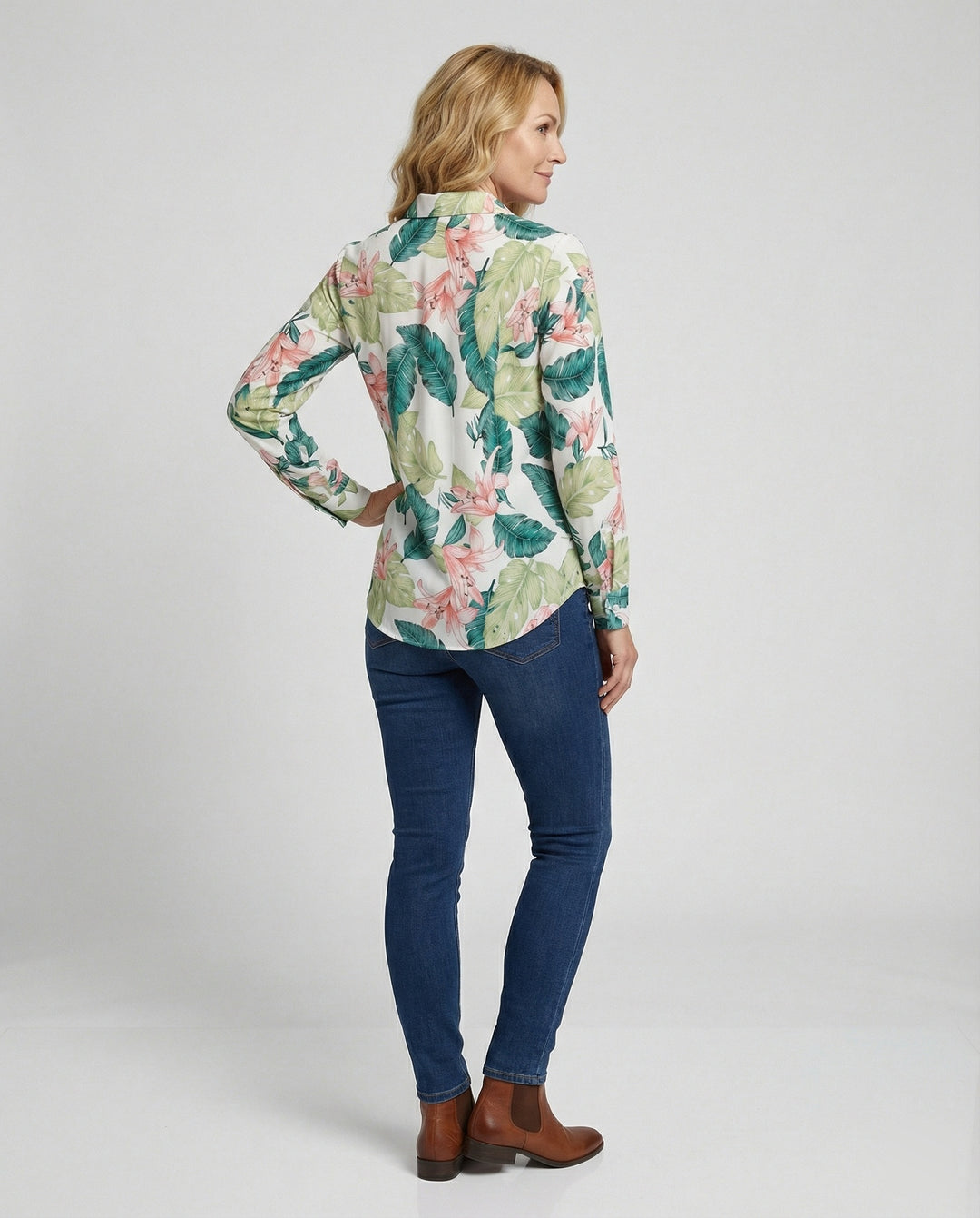 Bluse Damen Print Hemdkragen