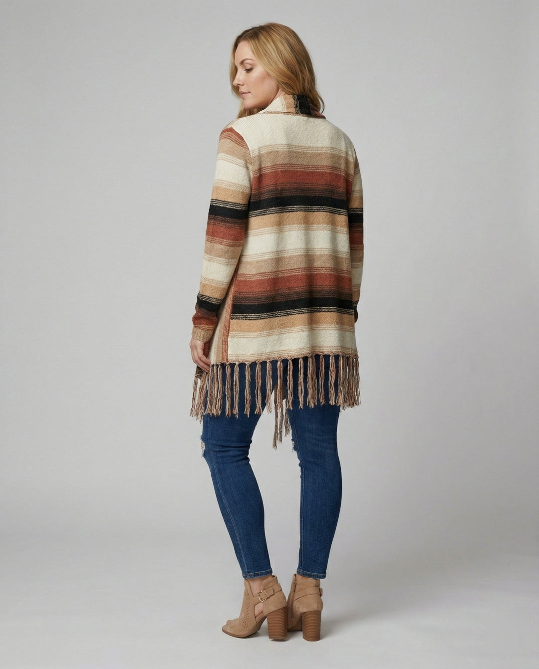 R&B | Schick Gestreifte Poncho Weste