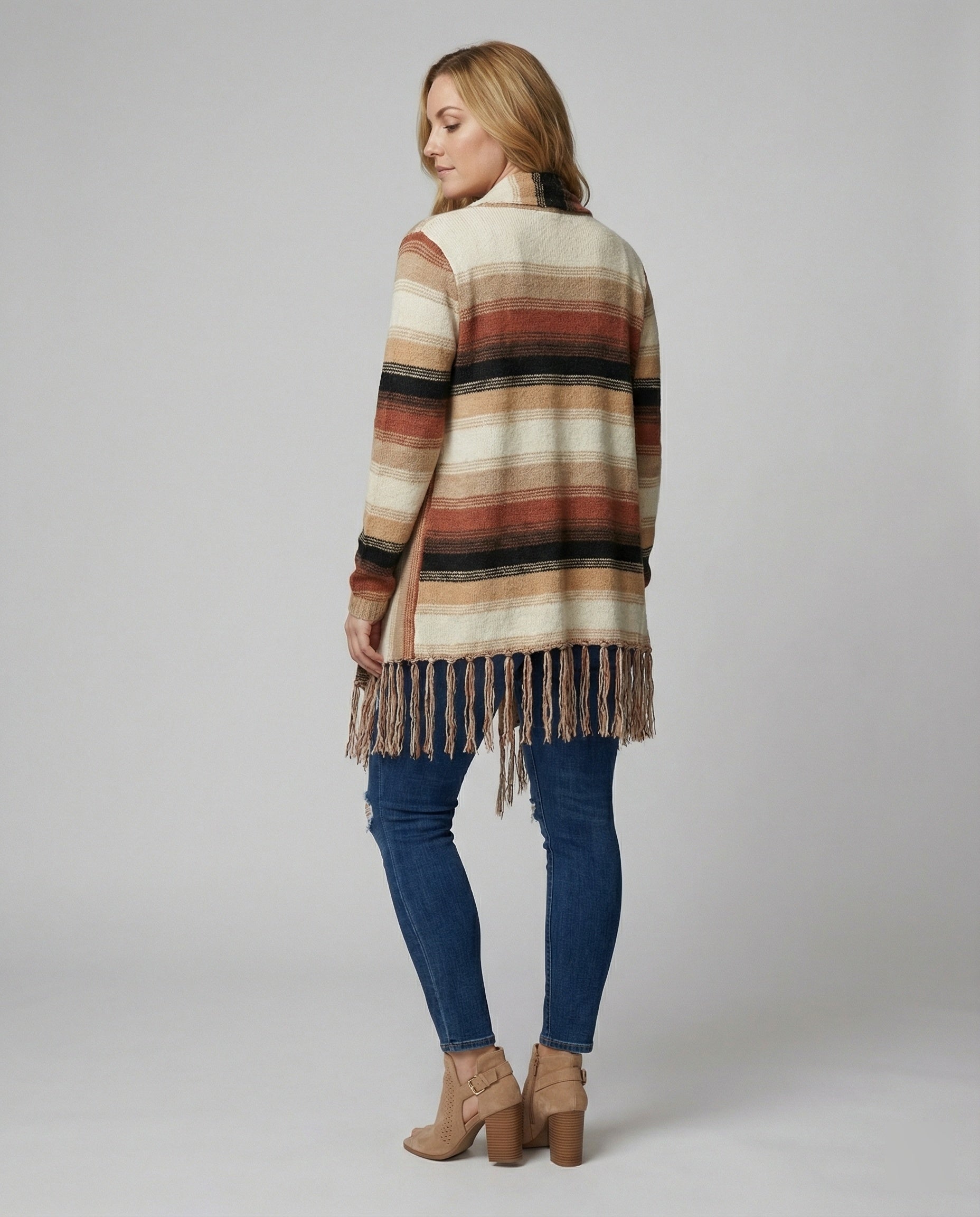R&B | Schick Gestreifte Poncho Weste