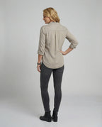 Damen elegante Bluse mit tiefem V-Ausschnitt