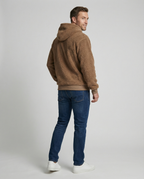 Herren Kuscheliger Teddy-Pullover mit Kapuze und elastischem Bund R&B