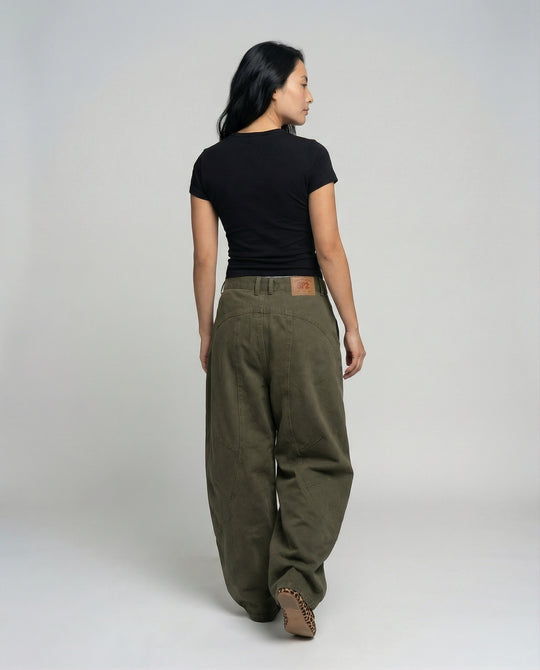 Damen Weite utilitaristische Stoffhose R&B