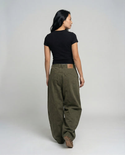 Damen Weite utilitaristische Stoffhose R&B