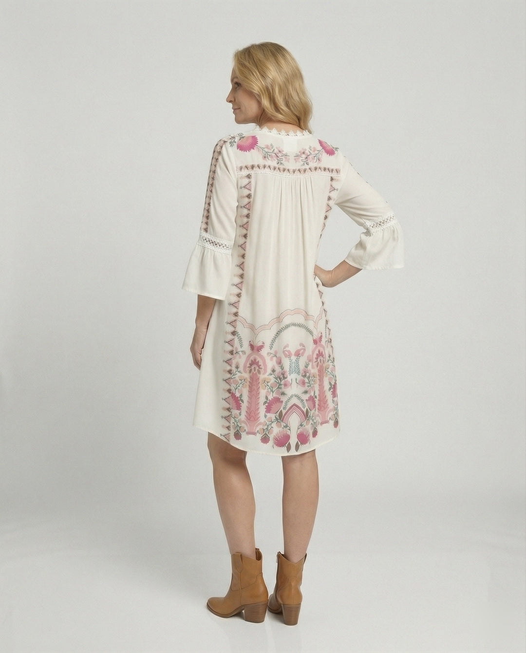 Boho Blumenkleid Damen A-Linie