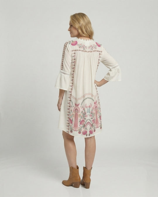 Boho Blumenkleid Damen A-Linie