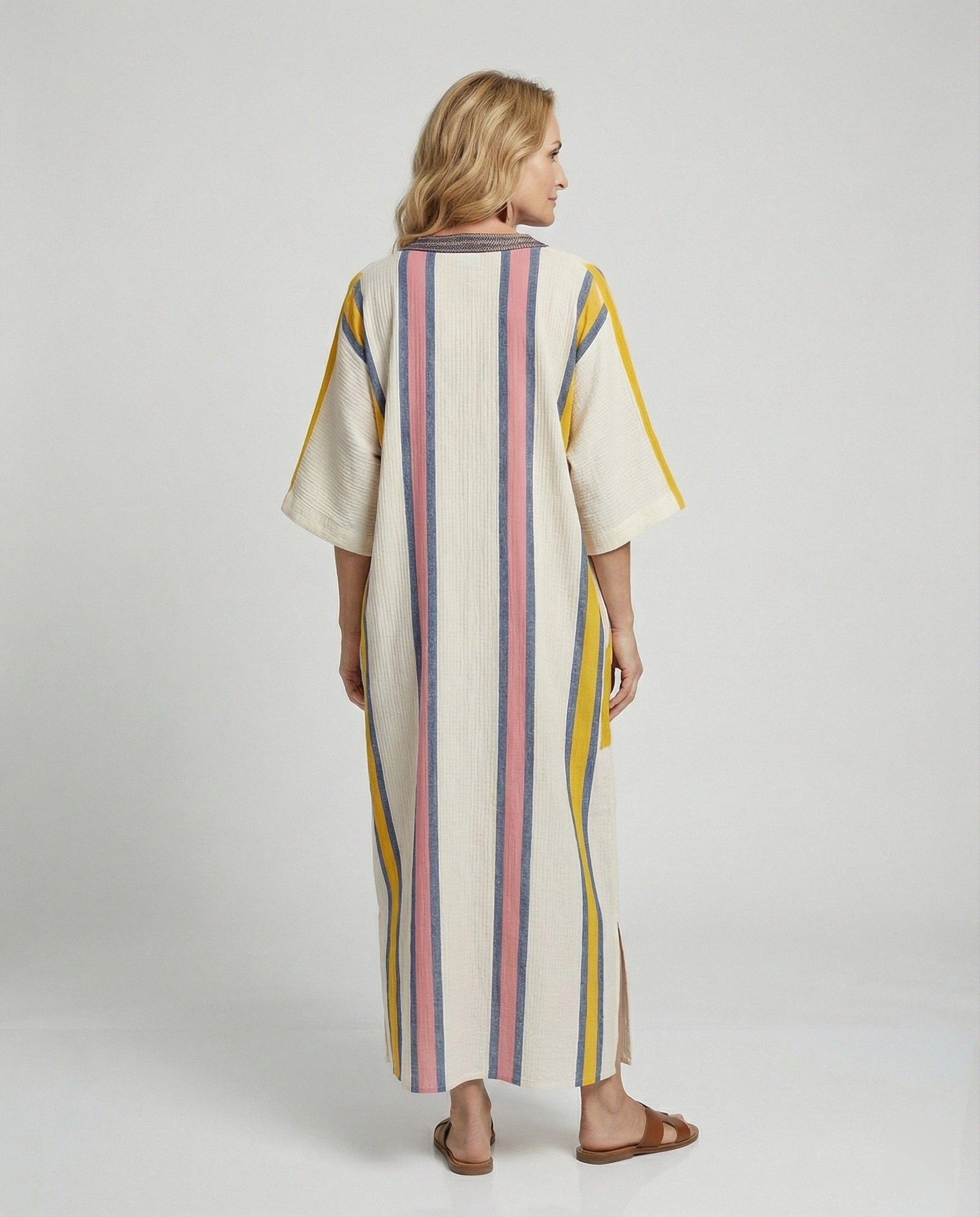 Leinen Kaftan Maxikleid Damen