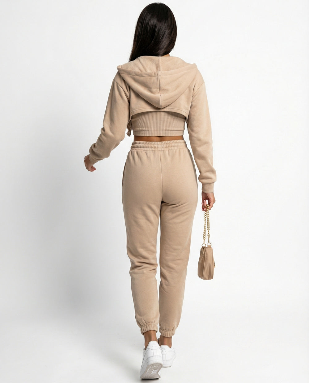 Jogginganzug Damen Lounge-Set mit Cropped Hoodie