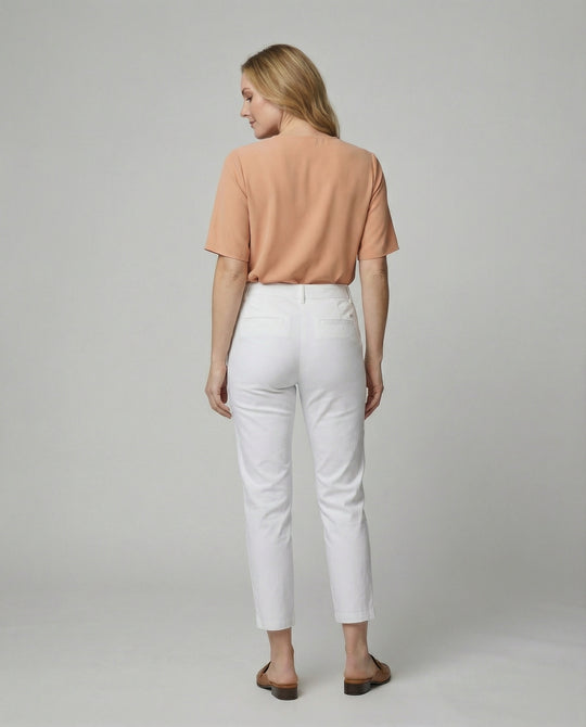 Damen Chino Stoffhose schmal mit hohem Bund