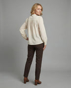 Baumwoll Bluse Damen mit Stickerei