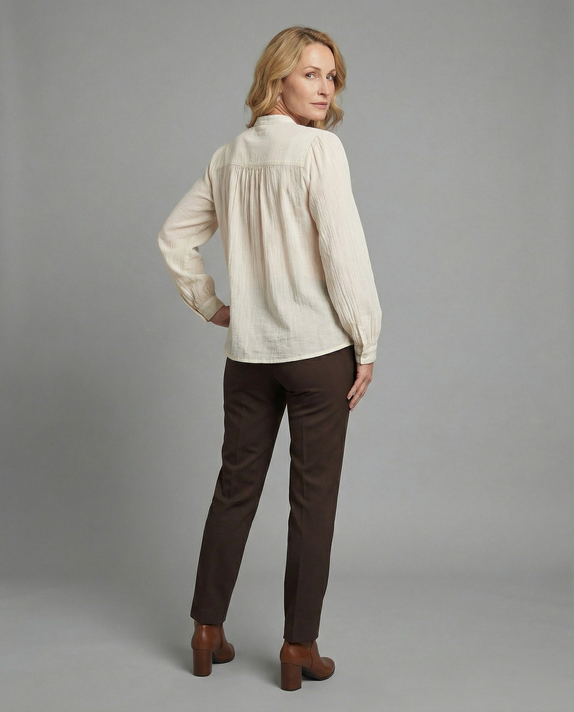 Baumwoll Bluse Damen mit Stickerei