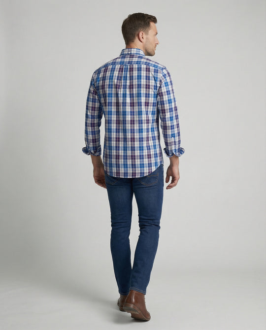 Herren Flanell Langarmhemd Kariert