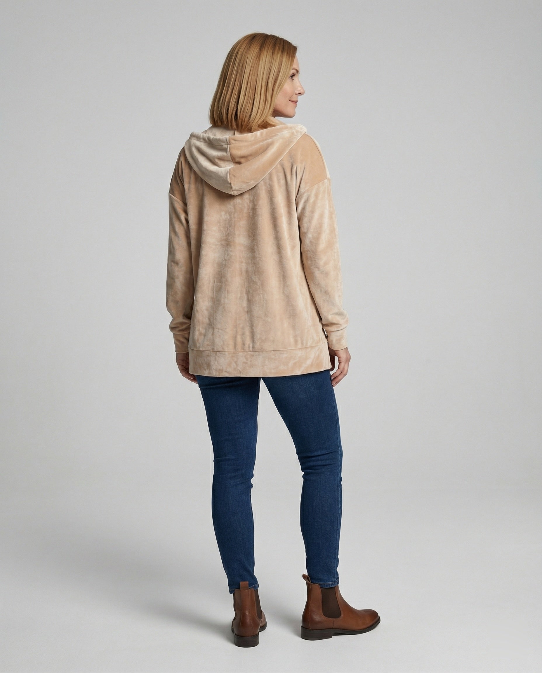 Freizeitkleidung Damen Velours Kapuzenjacke