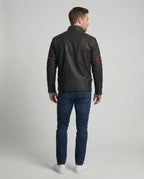 Herren Biker Lederjacke mit Steppung